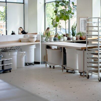 grey metal rolling rack